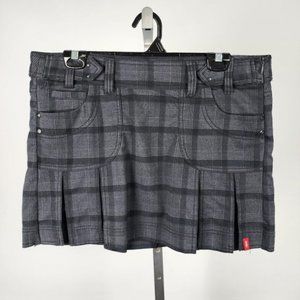 Esprit Grey Plaid Pleated Mini Skirt Size 10